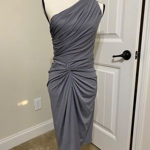 One shoulder, grey cocktail dress, size 8